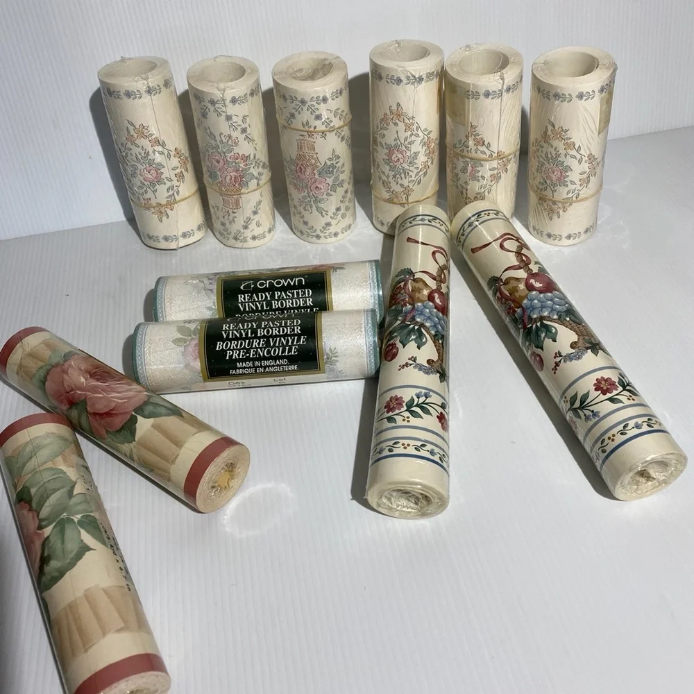 Wall Borders Rose Floral Ivy Fruit Basket Art Home Decor Set Bundle Lot 12 Pc